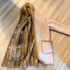 Women’s Faux Fur Lined Hooded Coat in Light Pink